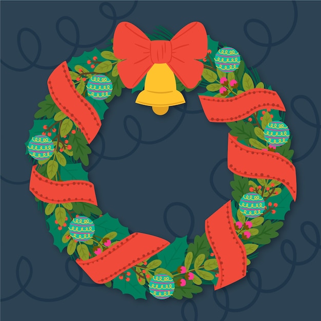Guirnalda de navidad de diseño dibujado a mano