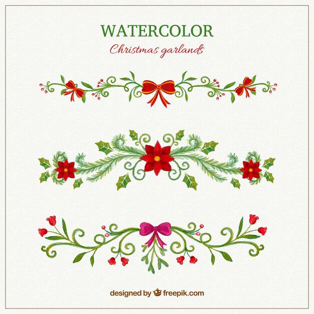Guirnaldas de navidad pintadas a mano