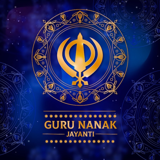 Vector gratuito gurú realista nanak jayanti