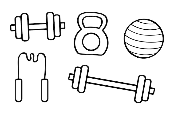 Vector gratuito gym doodles set