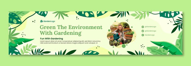 Había dibujado un banner de contracción de jardinería de diseño plano