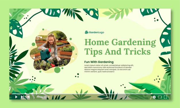 Había dibujado la miniatura de youtube de jardinería de diseño plano