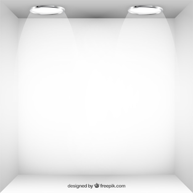 Vector gratuito habitación blanca iluminada
