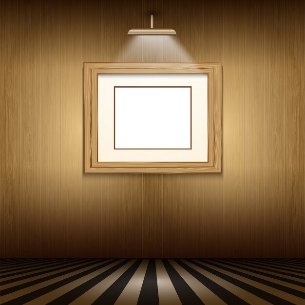 Habitación marrón con un marco realista