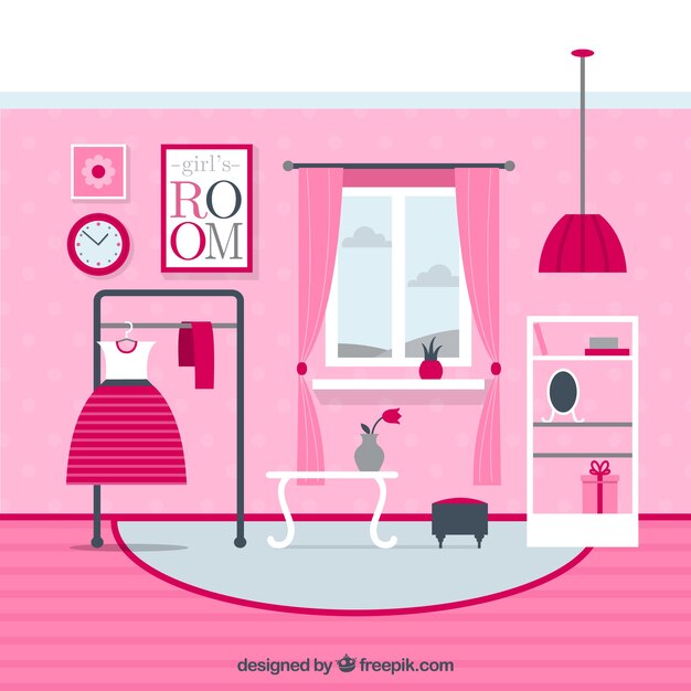 Habitación rosa de niña