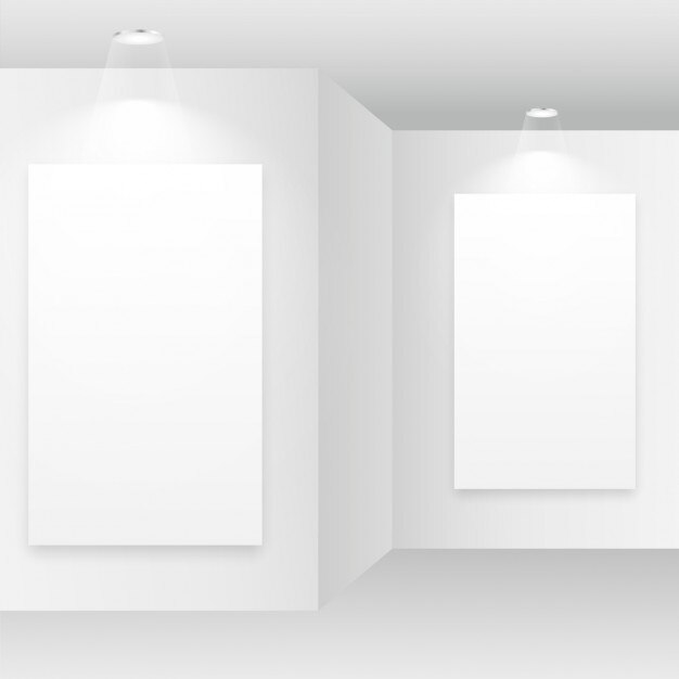 Habitación vacía de blanco con marcos