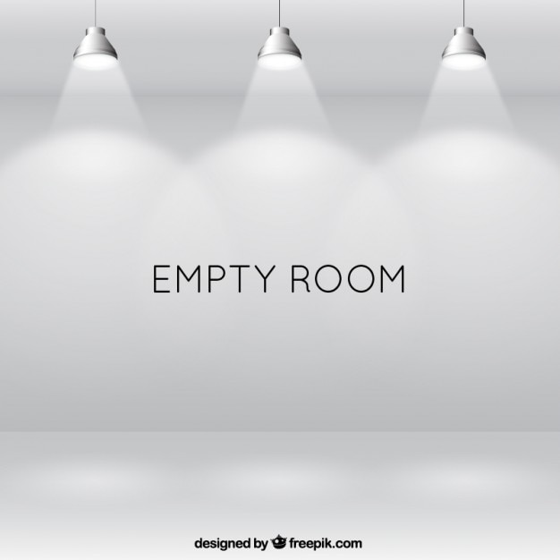 Habitación vacía iluminada con focos