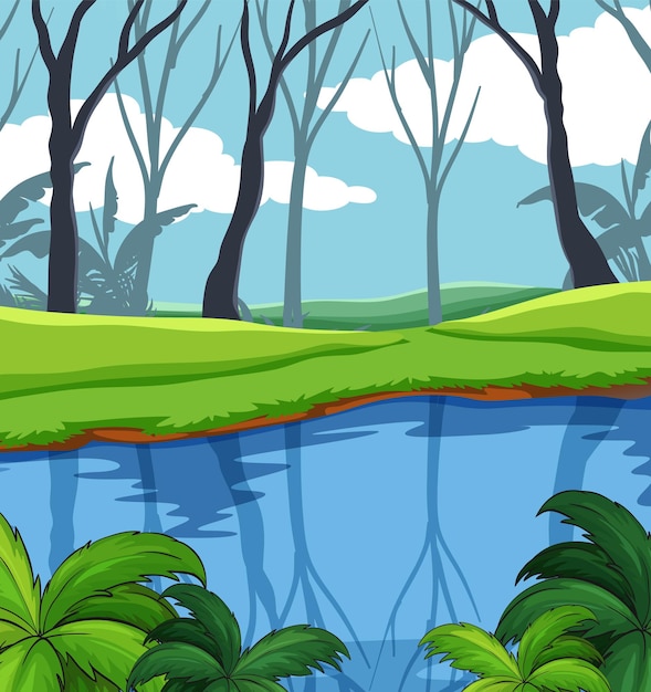 El hábitat de los dinosaurios junto al lago