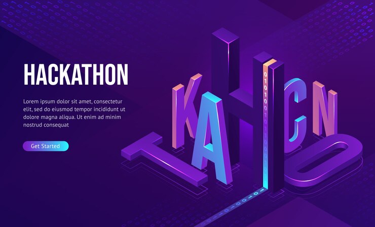 Vector gratuito hackathon aterrizaje isométrico, desarrollo de software