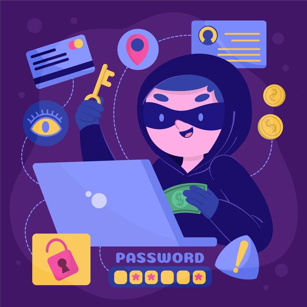 Hacker trabajando con identidades falsas