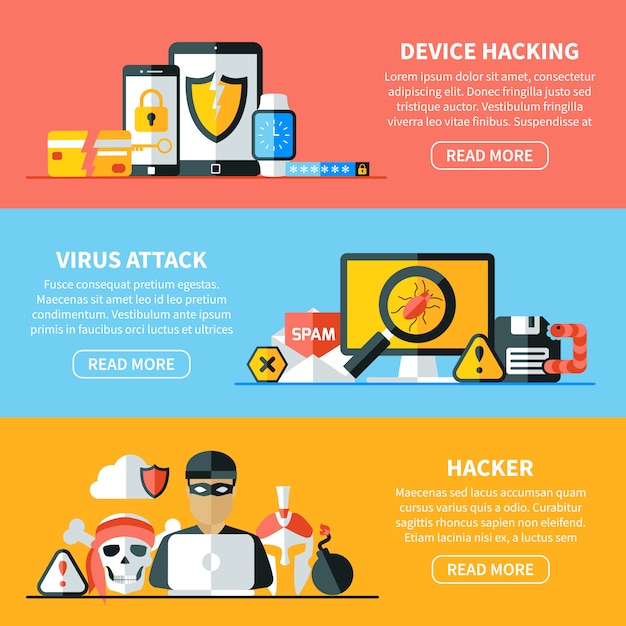 Hacking Banners horizontales establecidos