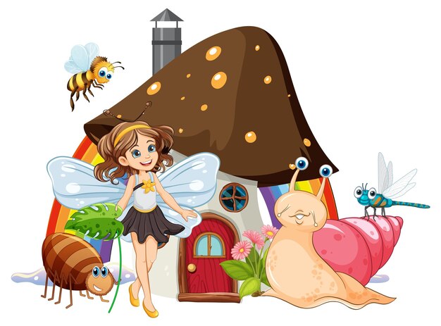 El hada y sus amigos en la casa de los hongos