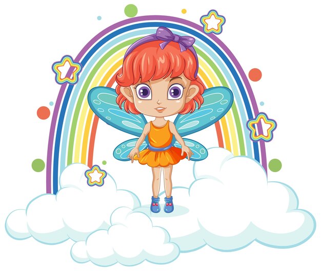 Hadas volando sobre un arco iris