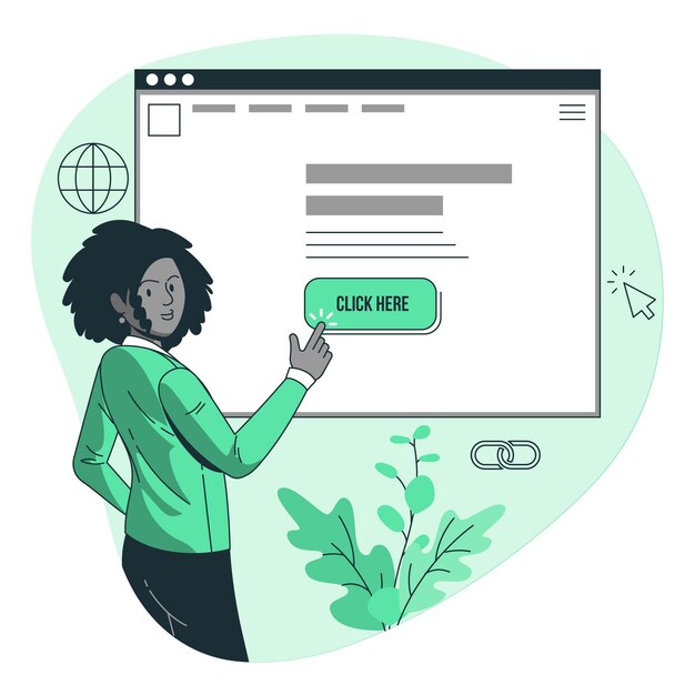 Haga clic aquí ilustración del concepto