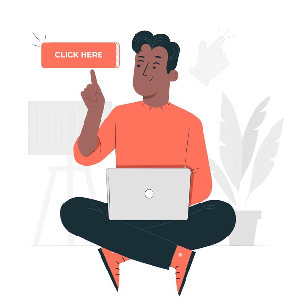 Haga clic aquí ilustración del concepto
