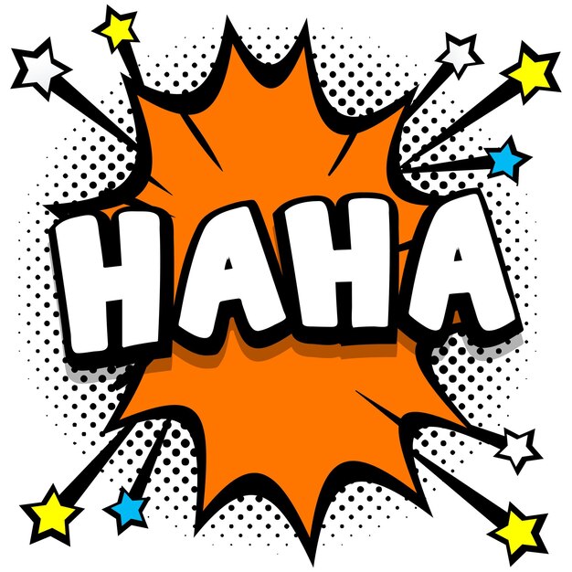 Haha Pop art comic speech bubbles libro efectos de sonido