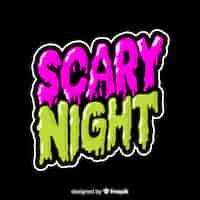 Vector gratuito halloween lettering creativo de scary night