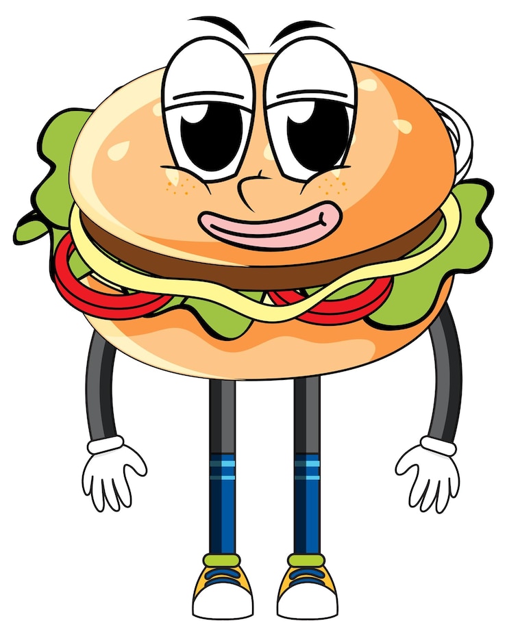 Vector gratuito hamburguesa con brazos y piernas
