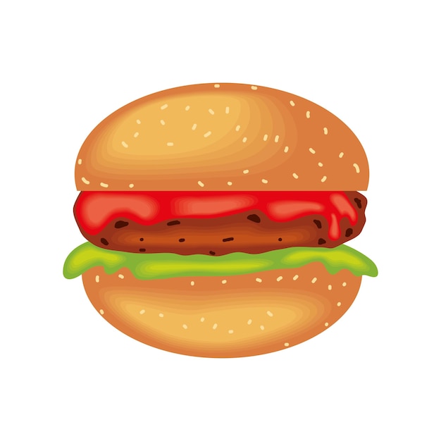 Vector gratuito hamburguesa gourmet con salsa aislada