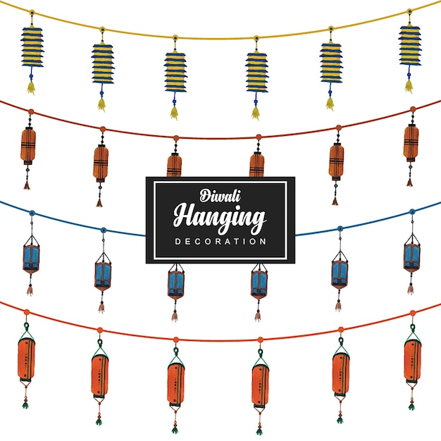 Hand Drawn Vector Hanging Strings Diseños