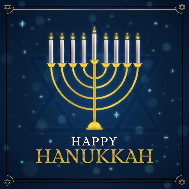 Hanukkah azul y dorado