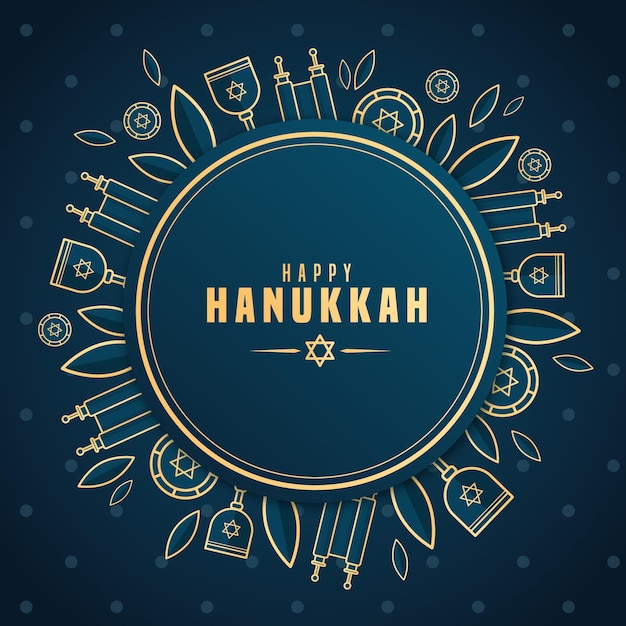 Hanukkah azul y dorado