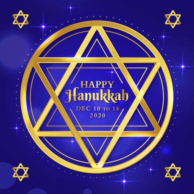 Hanukkah azul y dorado