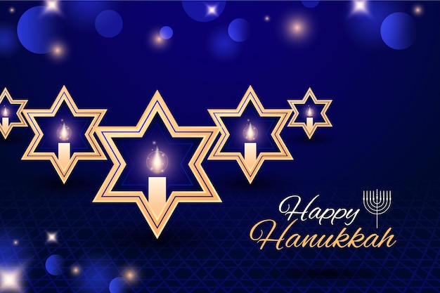 Hanukkah azul y dorado