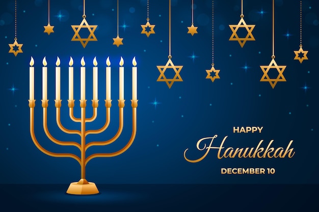 Hanukkah azul y dorado
