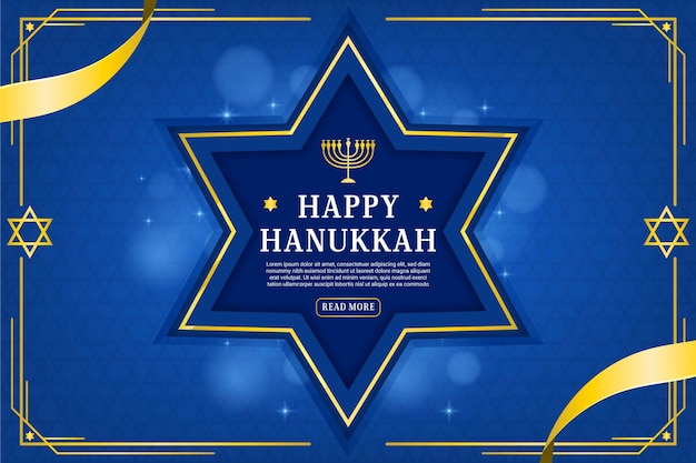 Vector gratuito hanukkah azul y dorado