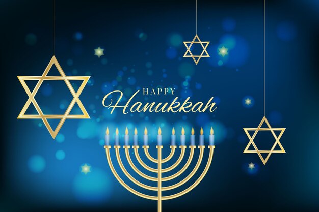 Hanukkah azul y dorado