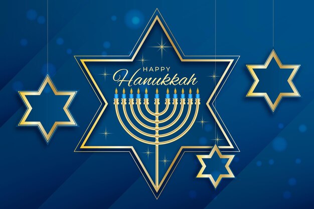 Hanukkah azul y dorado