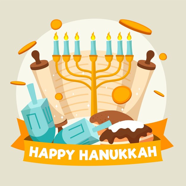 Hanukkah dibujado a mano