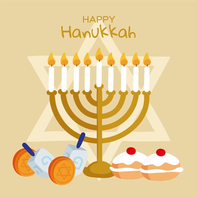 Hanukkah dibujado a mano
