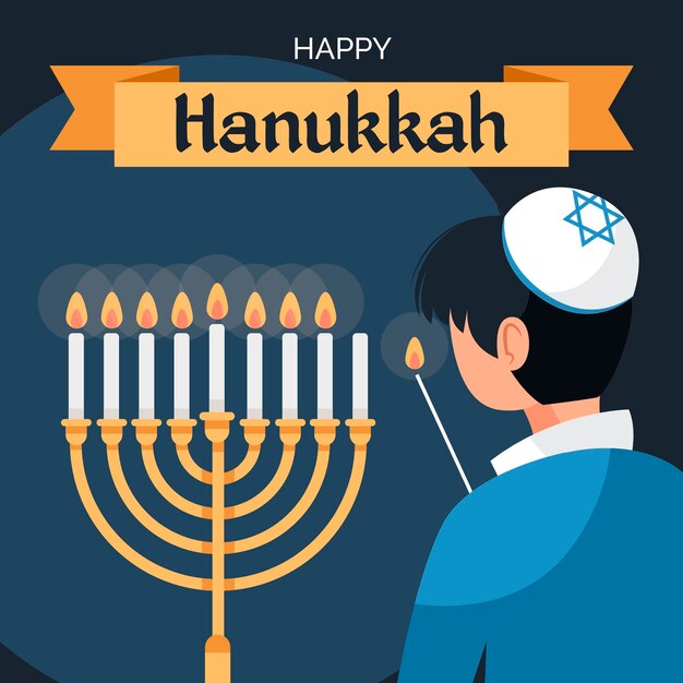 Hanukkah dibujado a mano