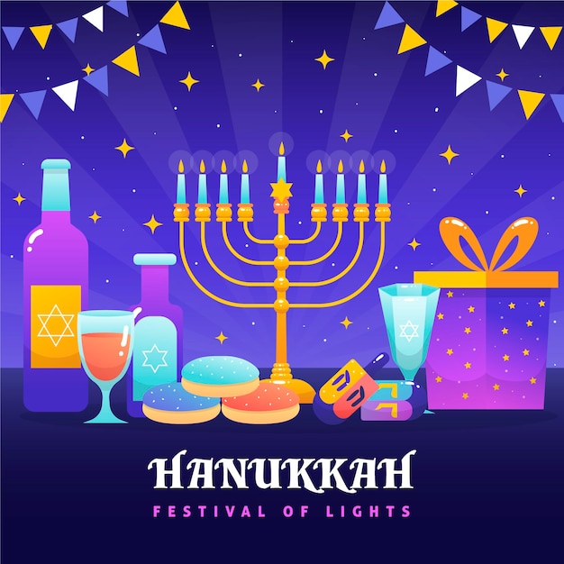 Vector gratuito hanukkah dibujado a mano