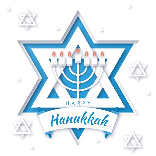 Vector gratuito hanukkah en papel