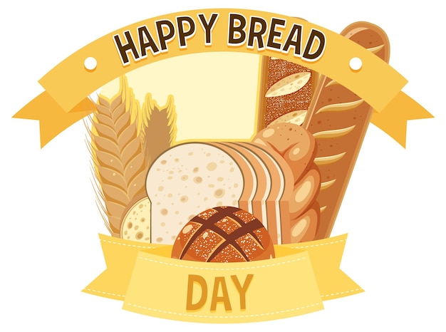 Vector gratuito happy bread day 16 de octubre logo design