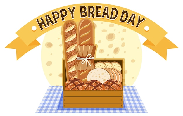 Vector gratuito happy bread day 16 de octubre logo design