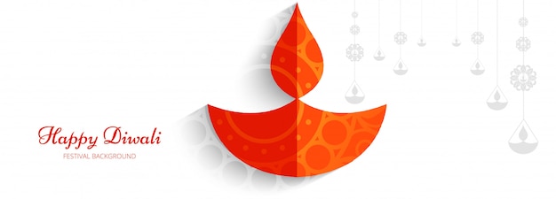 Happy Diwali banner promocional de redes sociales