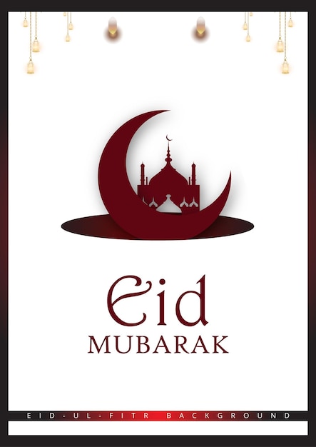 Happy eid greetings granate fondo blanco islámico social media banner vector libre