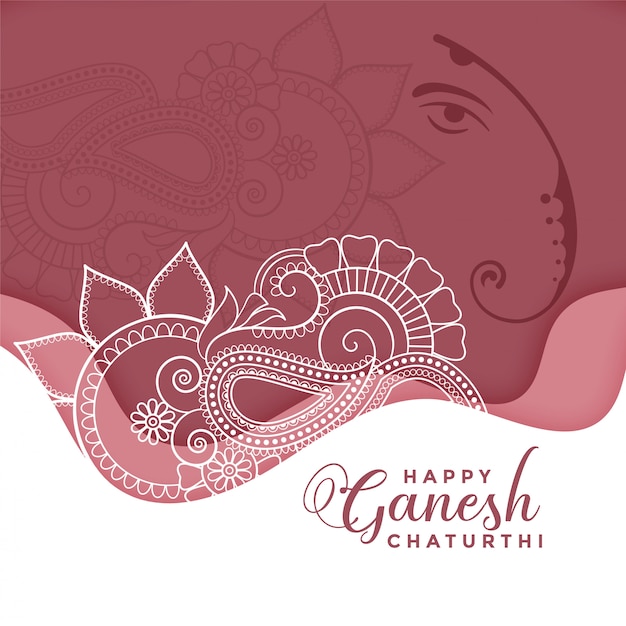 Happy ganesh chaturthi en estilo decorativo étnico