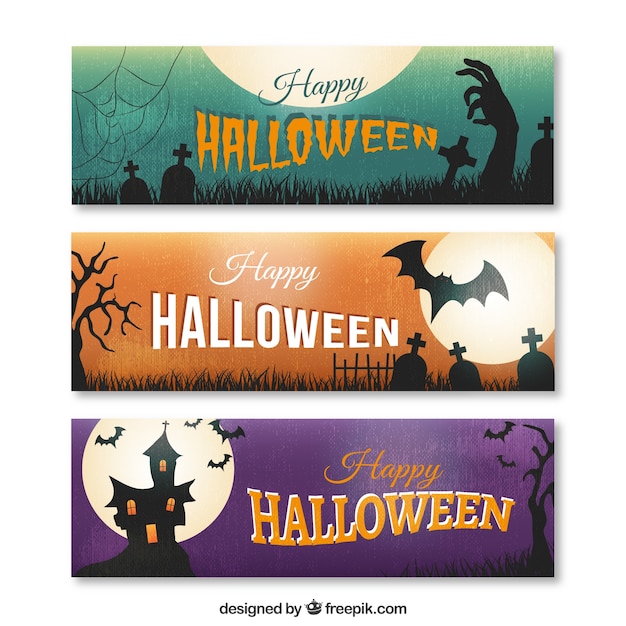 Happy halloween banners