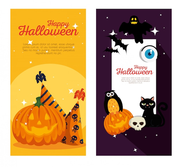 Happy halloween banners