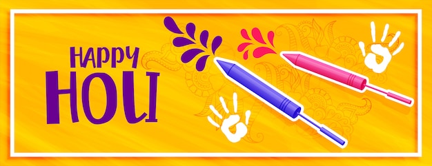 Happy holi color pichkari splash banner