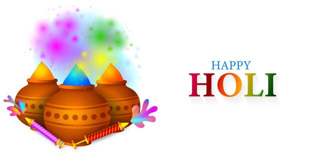 Happy Holi Colorful Indian Festival Social Media Poster Diseño Plantilla Fondo vector gratis