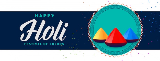 Happy holi festival celebración banner deseos