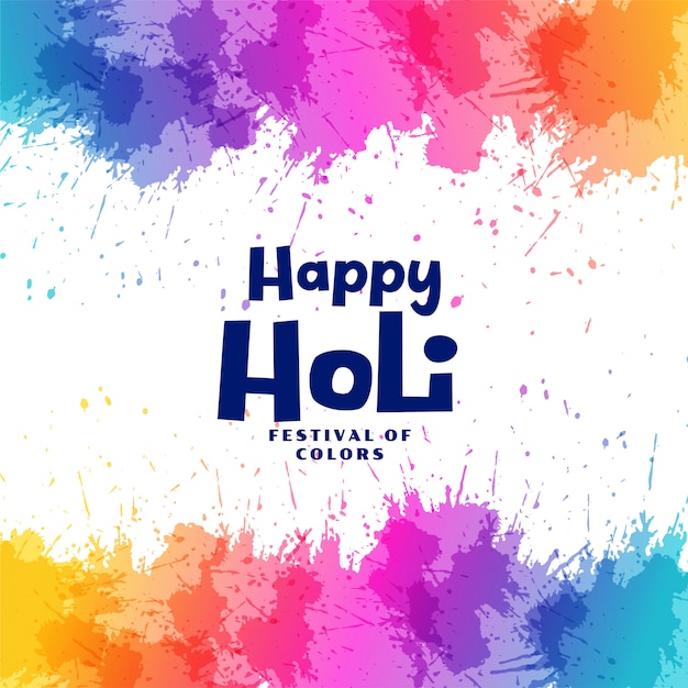 Happy holi festival colorido salpicaduras de fondo