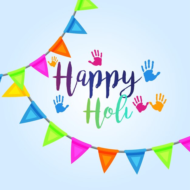 Happy Holi Greetings Light Blue Purple Orange Colorful Indian Hinduism Festival Social Media Background