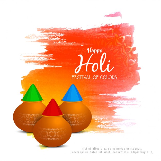 Happy Holi hermosa celebración de diseño de fondo